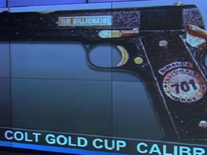 Arma de ‘El Chapo’ de oro y diamantes; vale 4 mdp