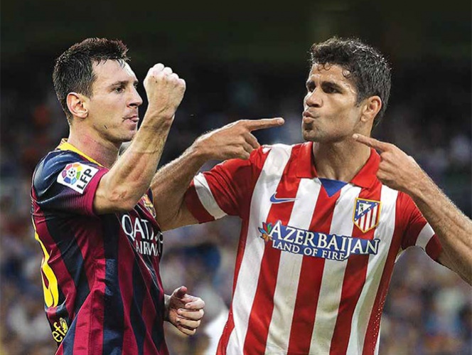 Lionel Messi, figura del Barça, se medirá al icono del Atlético, Diego Costa. Foto: AP