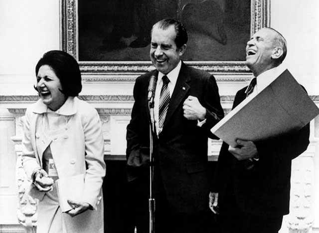 Con el ex presidente Richard Nixon, en 1971.