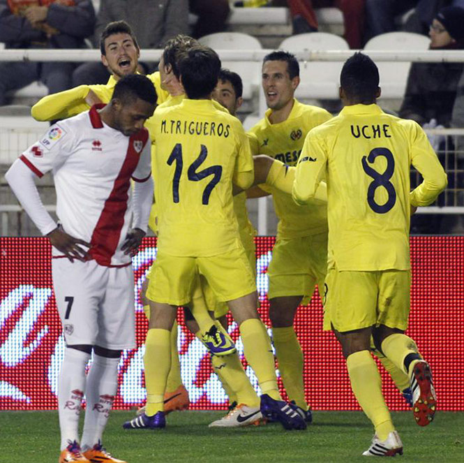 Los jugadores de Villarreal festejaron en cinco ocasiones esta tarde. (EFE)