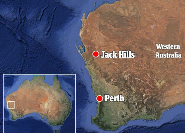 El cristal de zirconia fue extraído en 2001 de un afloramiento en la región de Jack Hills, en Australia.